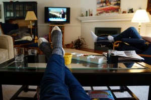 Couch-hanging. I've gotten really good at doing this