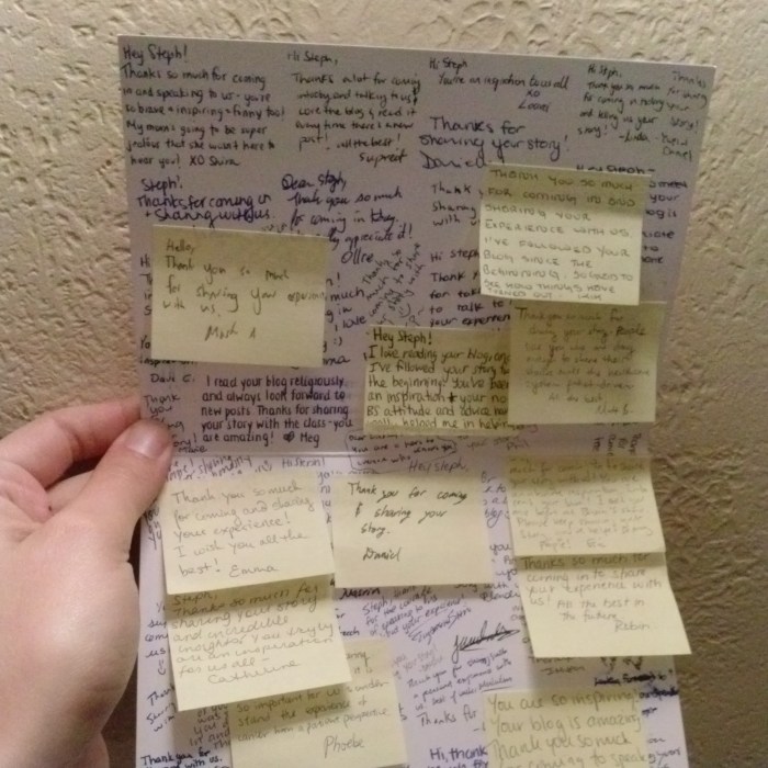 The class presented me with THE BEST mini cupcakes and they all signed a card. There were so many notes that they wrote all over the back and had to add sticky notes on top of the other notes. I was blown away by how thoughtful they were.