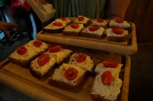 Fifth taste: Fresh Housemade Ricotta, Cherry Tomato, Olive Oil & Sea Salt on Multigrain Bread